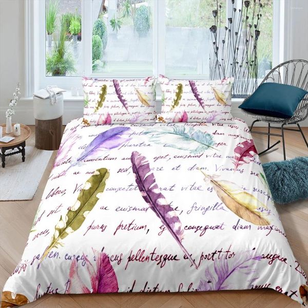 Conjuntos de roupas de cama Conjunto de edredom 3D Conjunto de edredom Capas de edredom Pillow 173 230 265 180 210 Plume Cama de design personalizada Roupa de cama