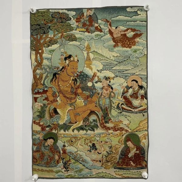 Wandteppiche Tibet Silk Stickerei Nepal Buddha Tangka Thangka Gemälde Familie Wall Dekoriert das Wandbild