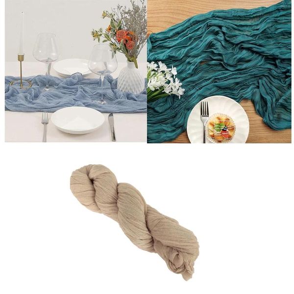 TABELLA TABELLA 10ft blu navy Cheesecloth in tessuto boho arredamento per matrimoni esterno 40 tovaglie rotonde