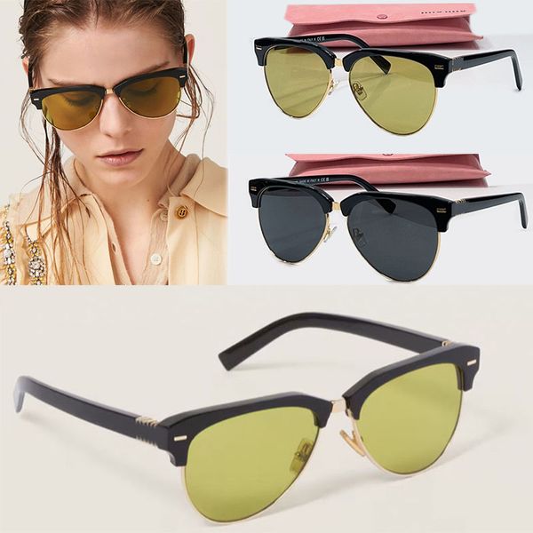 Designer klassische Pilot -Sonnenbrille Hochwertige Acetatfaser -Rahmenfarbe für Männer und Frauen Mode ovaler Rahmen Sonnenbrillen SMU09Z