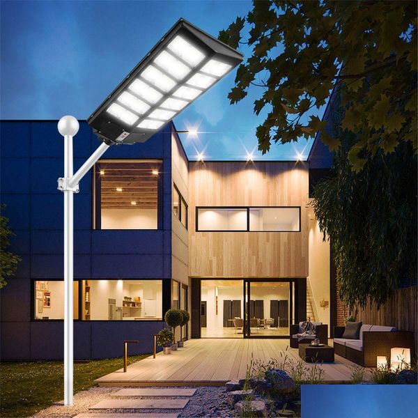 Solarmodule LED Street Lampe Fernbedienung 600W 800W 1000W Wandleuchte Superhelle Bewegungssensor Outdoor Gartensicherheit mit Tropfen D DHDRX