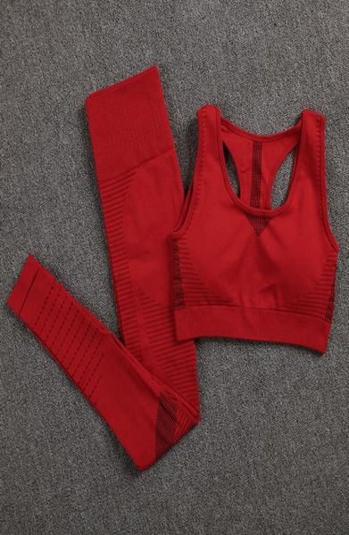 Designer -Tracksuiten Fitness Leggings Hign Taille Pant New Women Sportwear Fitnessstudio Kleidung BH Yoga Set 2pcs Active Set Tops Sport C5741487