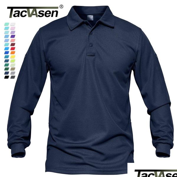 Herren-T-Shirts Herren Tacvasen Männer Taktische Arbeit S Sommer schnell trocken Langarm Leichtes Pique Jersey Golf T-Shirt Tops Drop Delivery App DHYD4