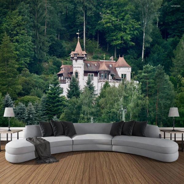 Wandteppiche Schloss Mountain Pflanze Wandteppichwand Große Wanddekoration Home Schlafzimmer Wohnzimmer