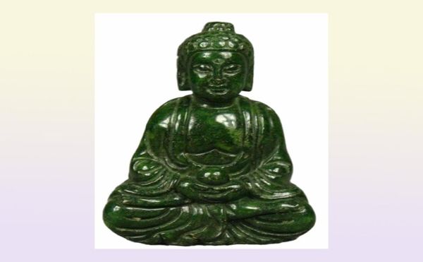 Ganze billige chinesische alte Handarbeit Grüne Jade Carving Buddha Anhänger Netsuke91211049346686