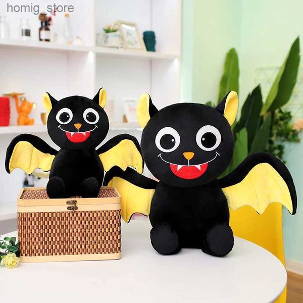 Plüschpuppen Kawaii Dark Devil Fledermaus Halloween Plüsch gefülltes Spielzeugpuppe Kissen Kreative Dekoration Spielzeug Boy Childrens Urlaubsgeschenk Y240415