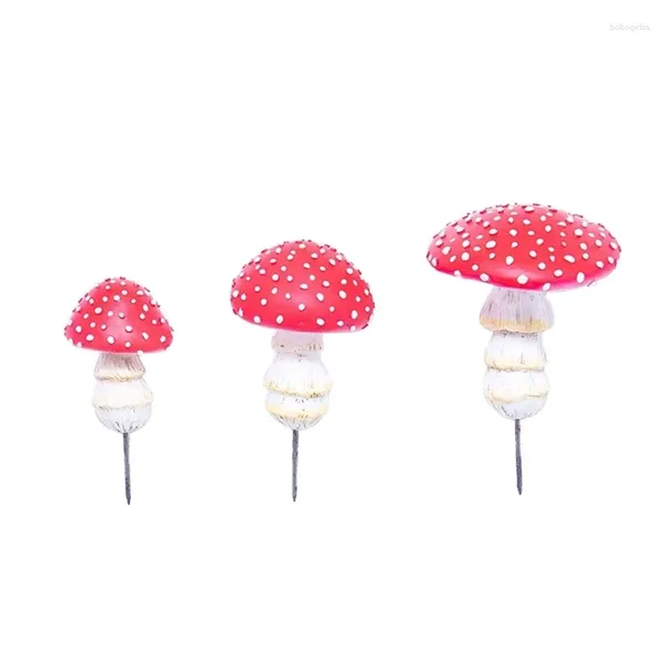Figuras decorativas Mini Feliz de Cogumelo 3pcs/Conjunto de Acessórios para o DIY Fairy Garden Acessórios