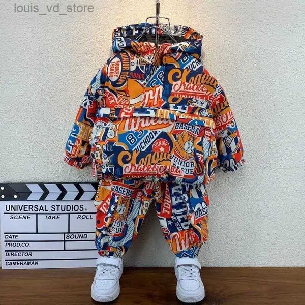 Kleidung Sets Baby Girls Kids Jacke Set Luxus Designer -Schichten Hoodie Winterkleidung Kinderkleidung für Jungen T240415