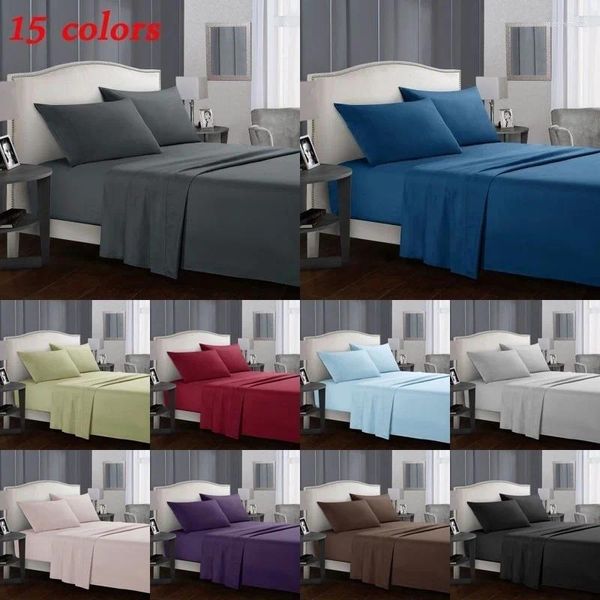 Settings de cama de cama Ultra Soft 1800 Série Bamboo Polyster Flets 3-4 PCs Vinho Marinha vermelha Purple cinza branco preto chaque