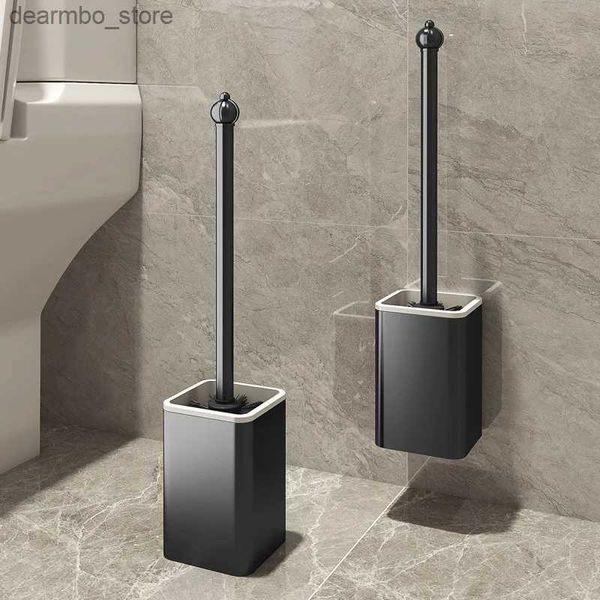 Escova de limpeza pincel quadrado de vaso sanitário de luxo parede de alumínio hanin pincel doméstico doméstico acessórios de banheiro simples utensílios de limpeza l49