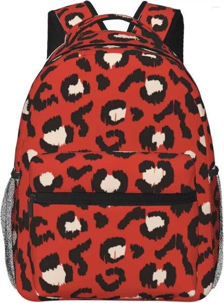 Backpack Leopard Print Textura étnica Laptop leve para homens da faculdade Bolsa de viagem casual