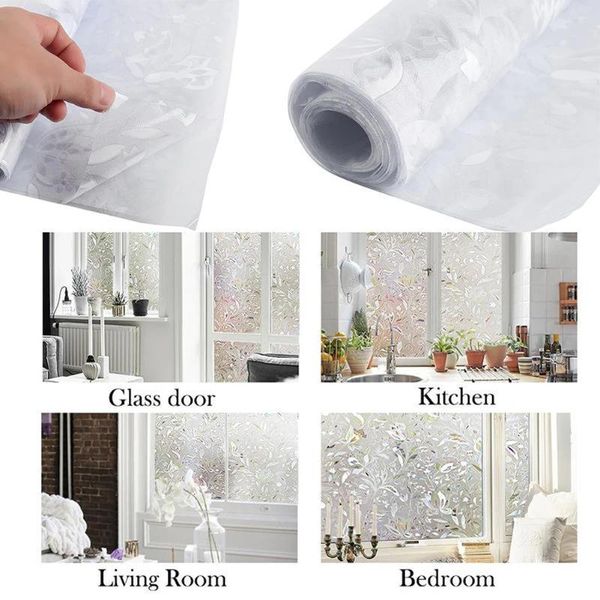 Adesivi per finestre fai -da -te adesive decorativa glassata per la privacy film decalcomanie 100x45cm in vetro in vetro pvc statico gluteless statico