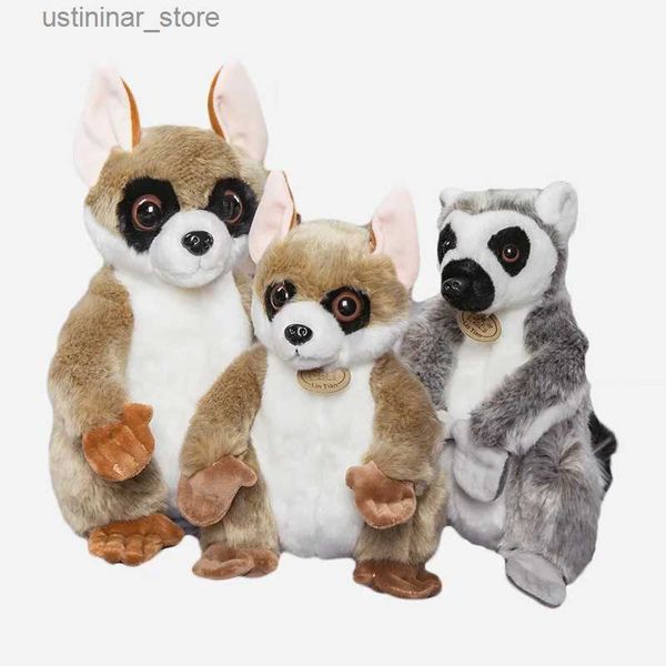 Animais de pelúcia de pelúcia Lemur Catta Fluffy Vida Real Animais de pelúcia Lemur Plush Toy Animais selvagens Doll Soft Kids Toys Birthday Gift L47