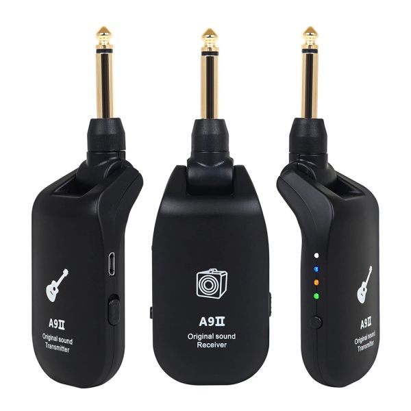 PEGS UHF Wireless Gitarrensystem E -Gitarrensenderempfänger 4 Kanäle 6,35 bis 3,5 mm Stecker -Konverteradapter