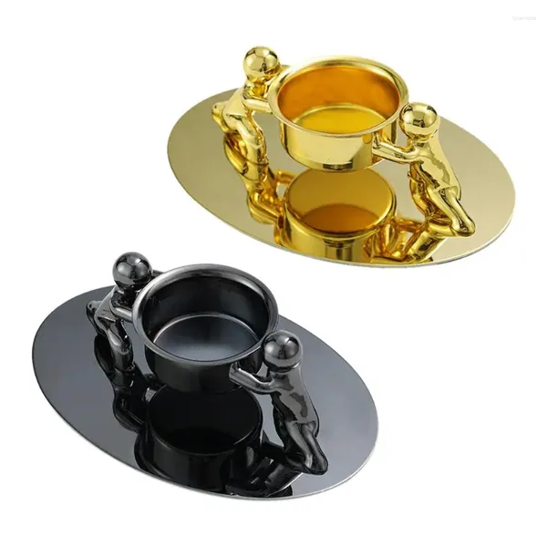 Candele in metallo pilastro in oro nero per decorazioni per matrimoni Candlestick Romantic Candelabros Stand Art Gift Decor Home