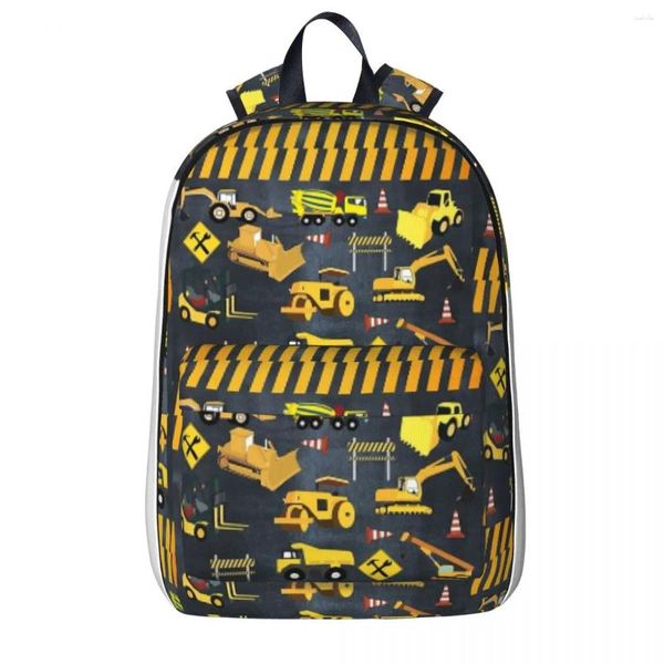 Backpack Construction Trucks Heavy Machinery Kids Boy Boy Book Tasche Schulter Laptop Rucksack Travel Children Schule