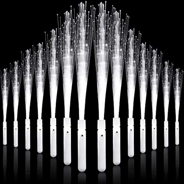 48 pezzi Blow Fibra Optic Wand LED LIGHT UP Stick 3 Modie Bianco per festa di compleanno per il matrimonio Doccia da sposa 240408