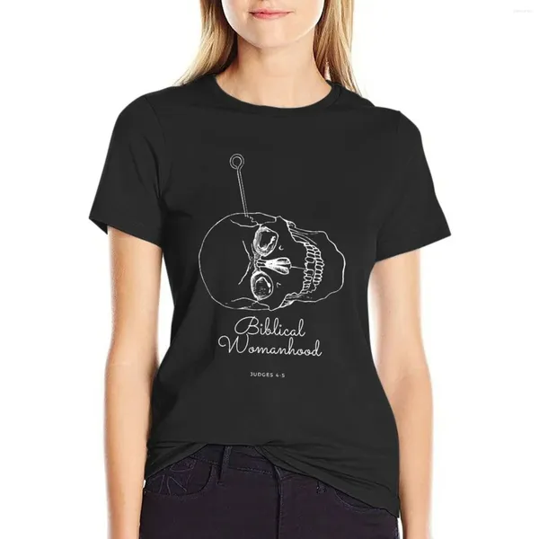 Polos femininos feminilidade bíblica -camiseta branca de camiseta de camiseta vestido de camisetas mulheres camisetas gráficas de mulheres cortadas para