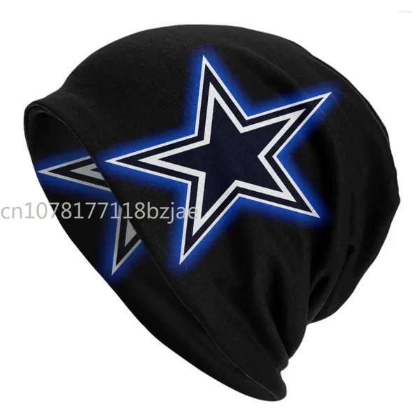 Berets Cowboy Star Beanie Cap Unisex Winter warm warmes Motorhaube Femme Strick Hüte Mode Outdoor Schädel Mützenkappen für Männer Frauen