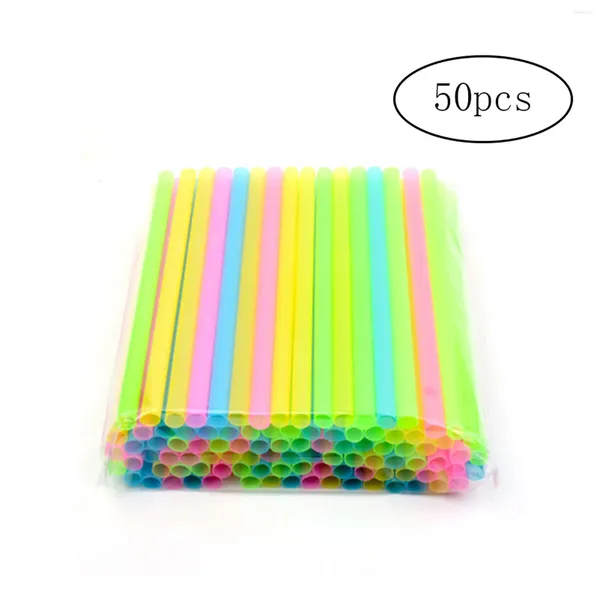 Drinking Straws Disponível Multicolor Drink Straw Party 50pcs 20 cm de coquetel de bar em casa