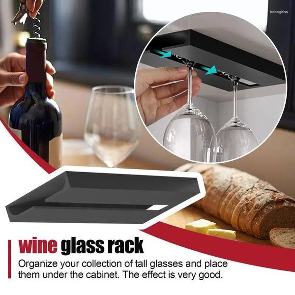 Pianto di stoccaggio da cucina per bicchieri da vino senza pugno sotto il porta -shelf Accessori di champagne in vetro rosso