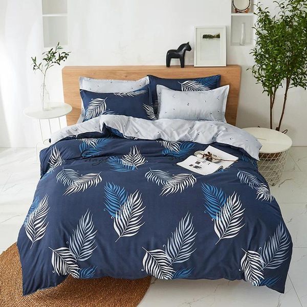 Bettwäsche -Sets Botanische Blätter Duvet Cover Bauernhaus tropische Pflanzenmuster Druckdecker Hawaiianische Palme