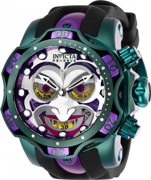 DC Comics Joker Herren Unbesiedelte Uhrenmodell 26790 525 mm Edelstahl Silikon Aluminium Quarz Armbanduhr für Dorp2341227