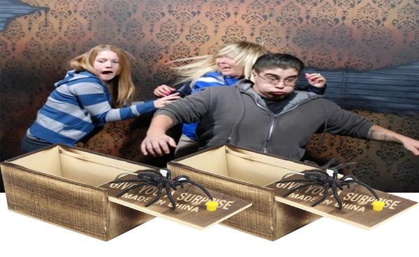 April Fool039s Dia Surpresa Prank Toy Animal Spider Box Wooden Box Practice Fun Prank Prank Toy Naughty Kids Funny Gift9486461