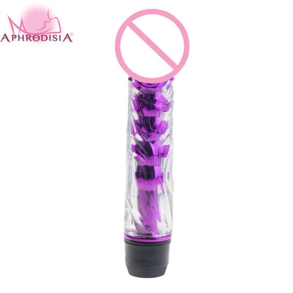 Dildo vibrante di gelatina multispeed, forma realistica al 100% a forma realistica chiara pene falso, giocattoli sexy spot g spot per le donne masturbazione