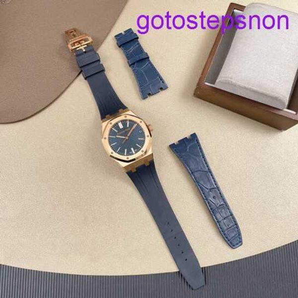 Designer -AP -Handgelenk Watch Mens Watch Royal Oak Serie 15510or Rose Gold Blue Plate Automatic Mechanical Mens Fashion Casual Business Watch