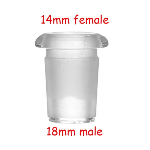18 mm männlich bis 14 mm weiblicher Glasadapter Reduzierer Low -Profil -Bong für 18 mm weibliche Gelenkgeräte 2pcs