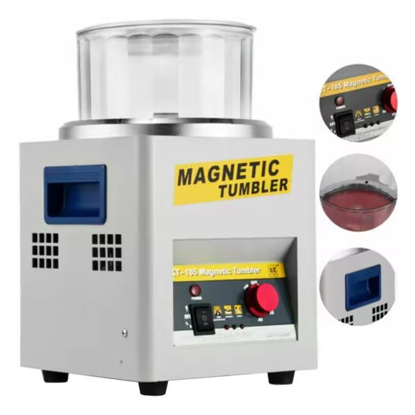 KT185 2000 U / min Finisher 7,3 -Zoll -Schmuckmagnetpolizierer Politur Werkzeug Becher Poliermaschine für Schmuck Gold Silber