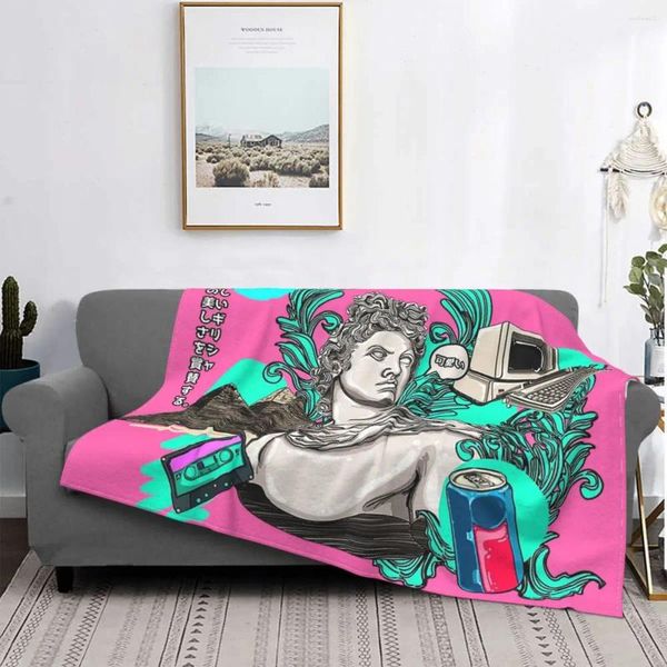 Decken alte griechische Mythologie Decke Plüschstatue Multifunktion leichter Wurf für Büro -Couch -Bettwäsche.