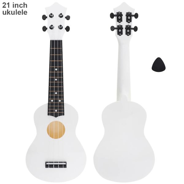 Cabos 21 polegadas soprano ukulele 15 trast abs material 4 strings guitarra havaí com pick for Kids and Beginner