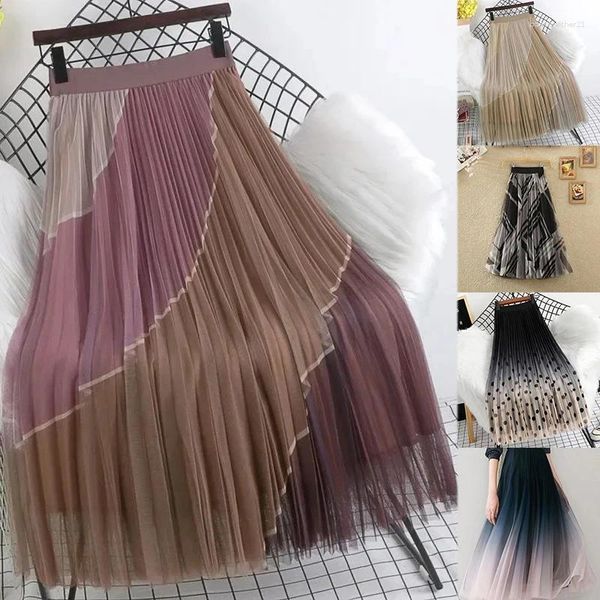 Saias para mulheres primavera verão Vintage y2k streetwear midi maxi tulle saia outono alta cintura coreana harajuku long