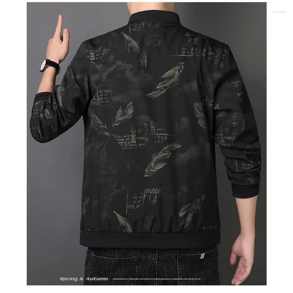 Jackets masculinos Spring Autumn Windbreaker Men Jaqueta de bombardeiro zíper de manga comprida Stand Military Stand Collar Motorcycle Casual Loose