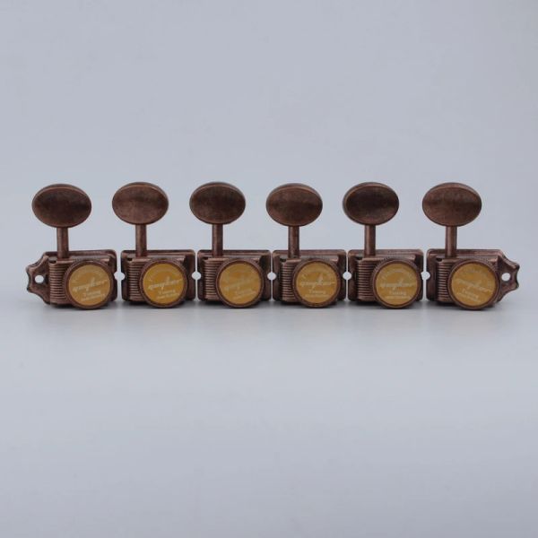 Guitar Guyker Vintage Bronze Lock String Tuners Electric Guitar Machine Heads Tuners para St Tl Guitar Tuning PEGS