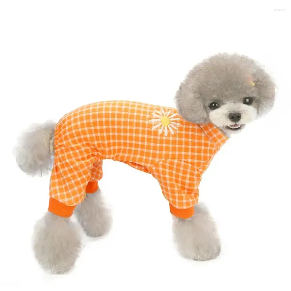 Abbigliamento per cani adorabili cani di piccola taglia pigiami a quattro gambe abiti da gatto da pet turista cucciolo per cappotto Chihuahua Abbigliamento a quadri