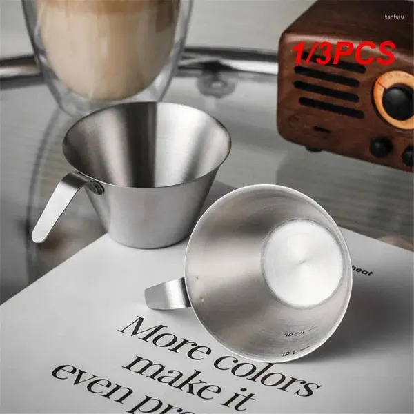 Messwerkzeuge 1/3pcs Extraktion Tasse Espressomaschine mit Skala 90 ml kleiner Edelstahl Großhandel Kaffeewerkzeug Set Unze kreativ