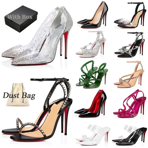 christian louboutin red bottom heels Box Designer Pumps Shops Women Stile to Transparent Upper Slingback Heel Luxury Bottom Rubber Loafers 【code ：L】