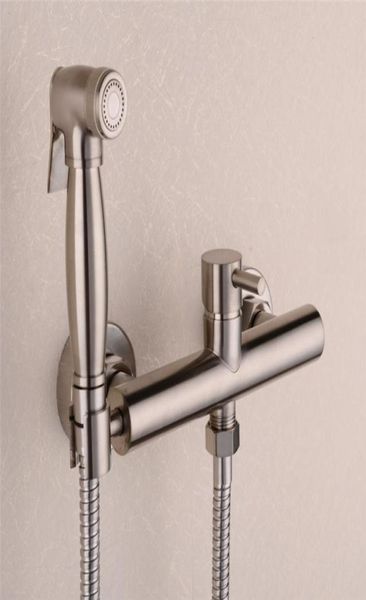 Латунный никель туалет -бидеб спрей с брызги холодного миксера с портативным шлангом для шланговой ручной работы на биде душ Set3994048