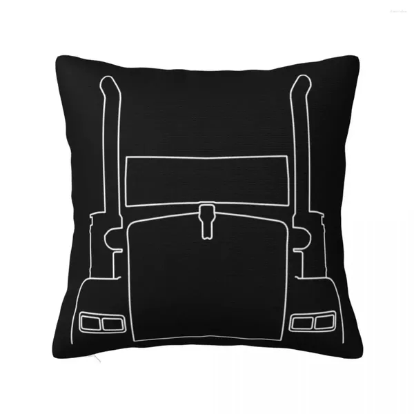 Pillow Kenworth Big Rig Truck Umriss Grafik (weiß) werfen Sofas Deckungssofa -Deckungs -Weihnachtsdekorationen für Zuhause 2024