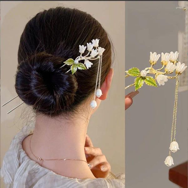 Clip per capelli Orchide vintage Orchide Floro Sticchi di frangia alla moda Female Metal Hairpin Ornament Styling Tools