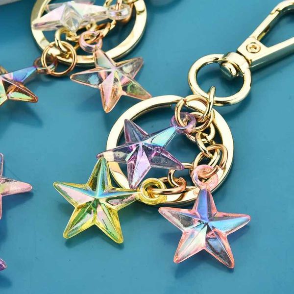 Keychains Lanyards süße Mädchen Schlüsselbund Frauen Matt Farbstars Schlüsselkette auf Bag Auto Schmuckstück weibliche Schmuckfeier Hochzeit Geschenke Llaveros Para Mujer