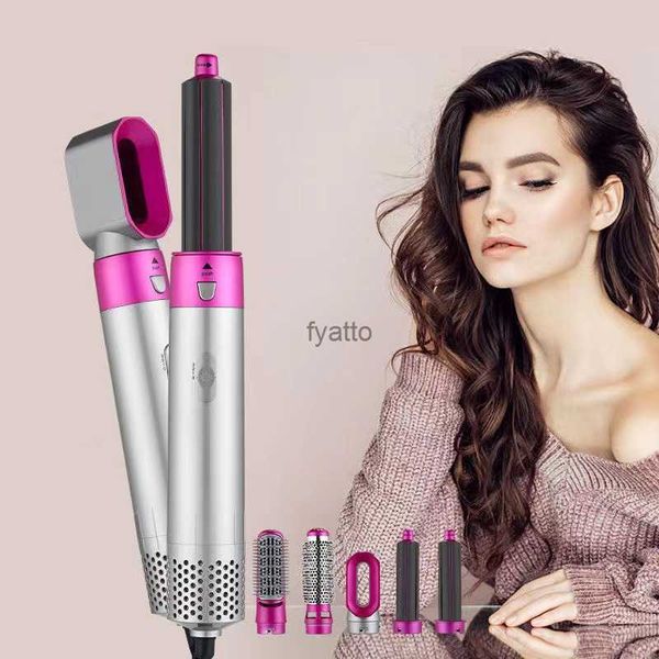 Colinhos de cabelo alisadores cinco em um pente de ar quente Automático Curling Stick Tiktok e alisando o secador de estilo de cabelo duplo H240415