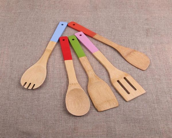 SPALULA Color Bamboo не палочка для салата из салата из салата Spoon Natural Bamboo Modern Simplocy Shovel Factory Прямая продажа 2 3zz p12147266