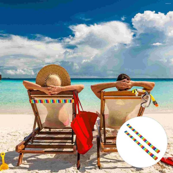 Coperture per sedie 2 pezzi Cinghie da spiaggia presenta morsetti di asciugamani Chaise Longue Elastic Bands Gel Banda Vacazione