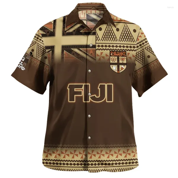 Camisas casuais masculinas harajuku 3d imprimido Filipinas Fiji Flag Emblem