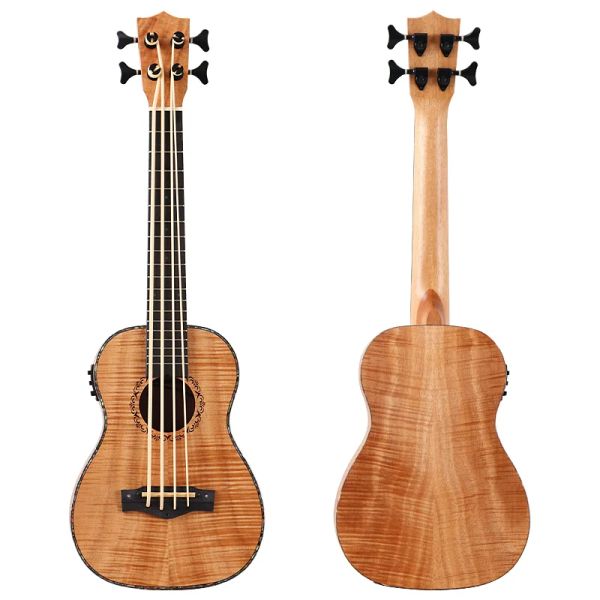 Cavi elettrici ukulele bass chitarra da 30 pollici da 30 pollici di chitarra in legno completo colore naturale color 4 corda mini bassi uk