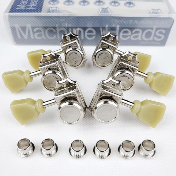 PEGS 1 SET 3R3L VINTAGE DELUXE BLOQUELA MÁQUINA ELÉTRICA ENCIMENTOS DE MÁQUINA DE GUITARRA PARA LP SG LOCK LOCK String Tuning Nickel